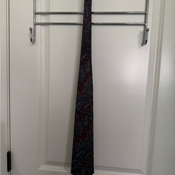 Stafford Red and Blue Paisley Tie - Picture 5 of 5